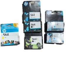 HP 564/564 XL Printer Ink Cartridge 6 pcs Lot EXPIRED factory sealed blk blu yw picture
