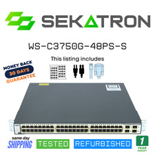 ♻️ Cisco WS-C3750G-48PS-S 48-Port PoE Gigabit Switch w/ 4 SFP Uplinks⚡Fast Ship picture