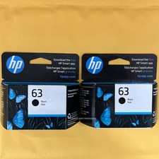2 Black HP 63 Genuine Ink Cartridges picture