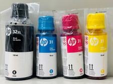 New Genuine HP 32XL/31 Black Cyan Magenta Yellow 4PK Ink Bottles Smart Tank Plus picture
