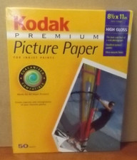 Kodak Premium Picture Paper 8.5 X 11 high gloss 50 sheets sealed inkjet picture