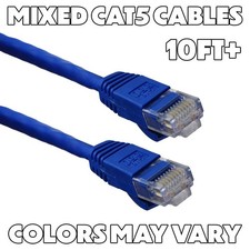 Mixed Ethernet Patch Cables (10-Foot & Longer / CAT5 or Better) Mixed Colors picture