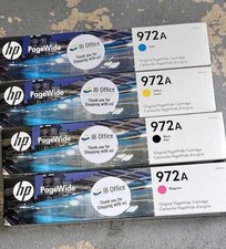 GENUINE SET 4 HP 972A INKS F6T80AN LOR86AN LOR89AN LOR92AN PageWide 8/2023 picture