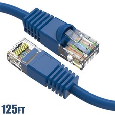 125FT Cat6 RJ45 Network LAN Ethernet UTP Patch Cable Snagless Copper Wire Blue picture