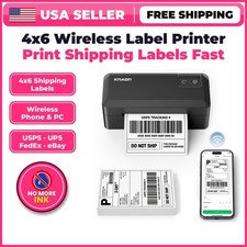 KNAON Wireless 4x6 Thermal Label Printer Shipping Labels Inkless iPhone Windows picture