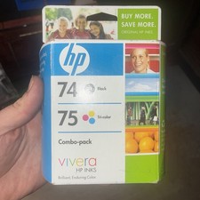 Genuine HP 74 75 Ink Cartridge C4240 4250 4280 4385 5240 5250 5280 EXP 10/2010 picture