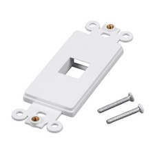 1 Port Hole 1-Gang Keystone Jack Insert Decora Style Wall Plate Modular White picture