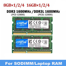 SODIMM Memory RAM Crucial DDR3/DDR3L/DDR4 16GB 1600MHz 32GB PC3/PC3L/PC4 Lot picture