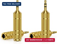 4Pack Headphone Adapter 3.5 mm Male Plug to 6.35 mm Female Jack, Stereo Audio Ad picture