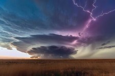 Landscape nature storm plains lightning clouds overcast Custom Gaming Mat Desk picture
