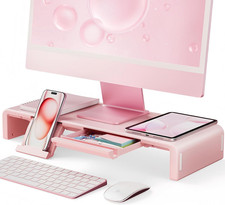Pink Monitor Stand Adjustable Riser With Height Foldable Desk Shelf With picture