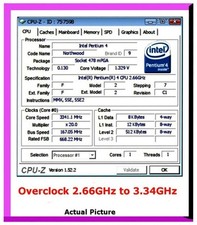 Overclockable Pentium 4 Socket 478 2.66 GHZ CPU.  2.66/512/533 OC to 167/512/668 picture