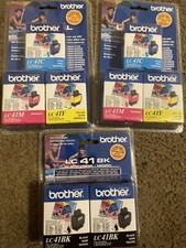 NEW Brother LC41BK/LC41CL Black Cyan Magenta Yellow Ink Cartridges lot of 8 picture