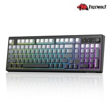 FREEWOLF K100 Membrane Keyboard 3-mode RGB Side Printed PBT Keycaps with Knob picture