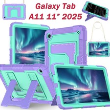 Rugged Stand Hard Case For Samsung Galaxy Tab A11+ 11'' 2025 with Shoulder Strap picture