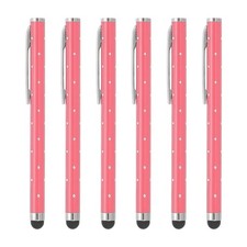 6Pcs Bling Crystal Stylus Pens for Touch Screens Pink picture