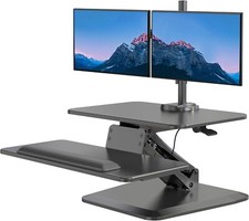 Mount-It Standing Desk Converter, Stand Up Desk Riser with Dual Monitor Mount picture