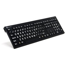 Logickeyboard LargePrint Nero White on Black PC Keyboard XL Printed Slim Line picture