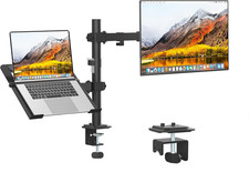 Monitor and Laptop Mount, Monitor Arm with Vented Tray for 13