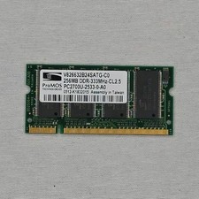ProMOS 256MB DDR1 SO-DIMM PC2700U 200-Pin 1x256MB V826632B24SATG-C0 picture