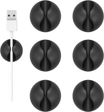 Cord Organizer, 6 Pack Black Charger Holder Cable Clips Wire Clips for Organizin picture