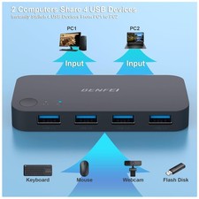 4-Port USB 3.0 Switch for Multiple Devices Sharing picture