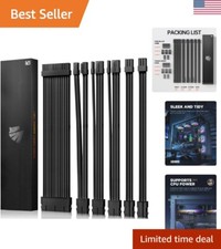 Versatile 16AWG Power Supply Sleeved Cables - Complete Extension Set Included picture