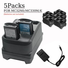 5x 4-Slot Battery Charging Cradle Kit with Power Supply for Zebra MC3200 MC3300 picture