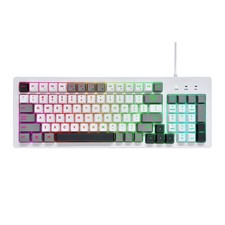 onn Wired RGB Backlit Keyboard, Arctic White, USB Connection picture