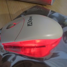 Logitech AOpen USB Optical Mouse M-BJ69 Bright Red Light Wired Scroll -Tested 03 picture