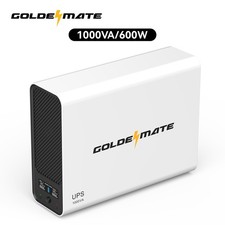 Goldenmate 1000VA 600W LiFePO4 Battery Backup UPS, Pure Sine Wave Surge Protect picture