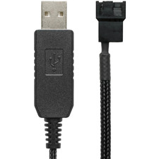 CRJ 12V Step-Up USB Fan Power Adapter Cable - 12-Inch (30Cm), Black Sleeved - Fu picture