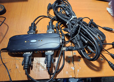 Belkin 4 Port KVM Switch F1DJ104P-B AC Adapter W/Cables picture