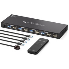 HDMI KVM Switch 4 Computers EDID 4K@60Hz 4 Port KVM for 4 PC Sharing 1 Monito... picture