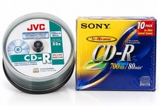 Sony & JVC CD-R Blank Recordable Discs 700MB 80 Min 52x w/ Jewel Cases Lot picture