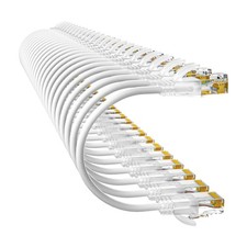 10Gsupxsel Cat6a Patch Cables 1ft (24 Pack) Slim, Cat6 Ethernet 1FT, White picture