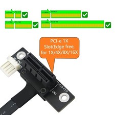 270­° PCIe mPcie to PCI-E 1X 4X 8X 16X Adapter Cable Riser Extension 4P Power picture