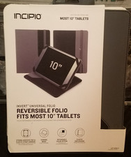 New Incipio Invert Reversible Universal Folio Black or Gray Case For 10