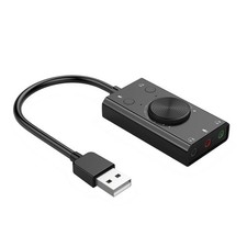 ORICO USB Sound Card for Microphone Earphone 2 in 1 With 3 Port Output Volume picture