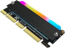 M.2 PCIe NVMe Adapter SSD Expansion Card with RGB Light Bar and Aluminum Heatsin picture