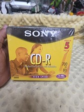 Sony CD-R 5 Pack 700MB 80min 1x-48x in Slim Jewel Cases High Speed - Brand New  picture