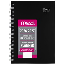 Planner 2026-2027 Weekly Monthly Academic 15 Month 5.5 x8.5 Black CAW42005 Mead picture