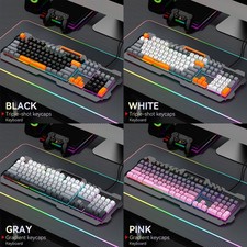 Wired Gaming Keyboard, Rainbow LED Backlit Keyboard with Phone Stand Metal Panel picture