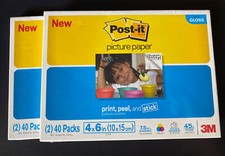 NEW Post-It Brand Picture Paper Semi Gloss 2 x 80 Packs 4x6 in.  7.5 mil Ink Jet picture