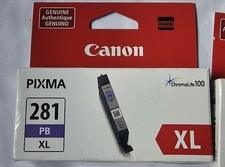 New 2 Boxes Canon Pixma CLI-281 XL PB High Yield Ink Photo Blue 8.3ml picture