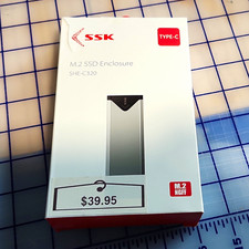 SSK SHE-C320 M.2 NGFF SSD Enclosure Case USB-C Aluminum Silver picture