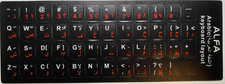 ✅ Arabic Keyboard Stickers RED Color Letters Non Transparent ✅ picture