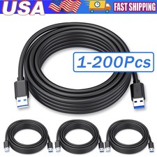 USB 3.0 A Male to A Male Cable Data Transfer Super Speed Power Charger Metal Lot picture