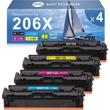 MYTONER 206X Toner 4 Pack w/Chip HP M283fdw M255dw M282nw picture