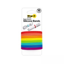 Wrap-It Storage - Super-Stretch Silicone Bands - (16-Pack) -Color - Multi picture